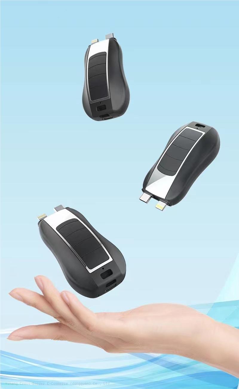 Iphone Keychain Phone Charger Emergency Power Banks Retractable Plug Power Fast Charging