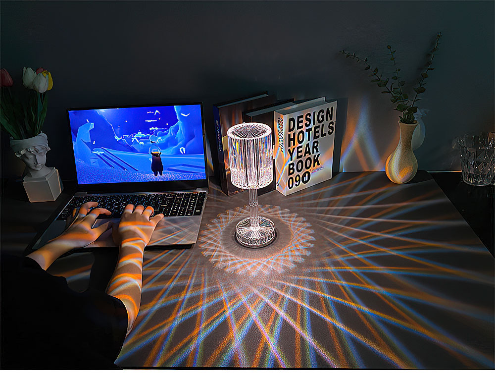 Beautiful Glass Desk Lamp Living Room Bedroom Bed Lamp Hotel Club Sample Room Modern Crystal Table Lamp