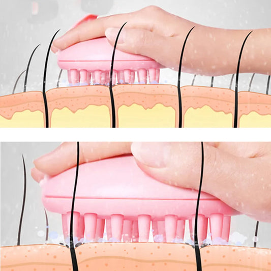 Silicone Head Body To Wash Clean Care Hair Root Itching Scalp Massage Comb Shower Brush Bath Spa Anti-Dandruff Shampoo
