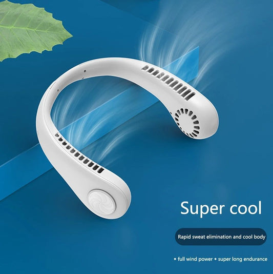 Portable Neck Fan Electric Wireless Fan Rechargeable USB Mini Fan Bladeless Personal Fans Hanging Neck Cooler for Outdoor Sports